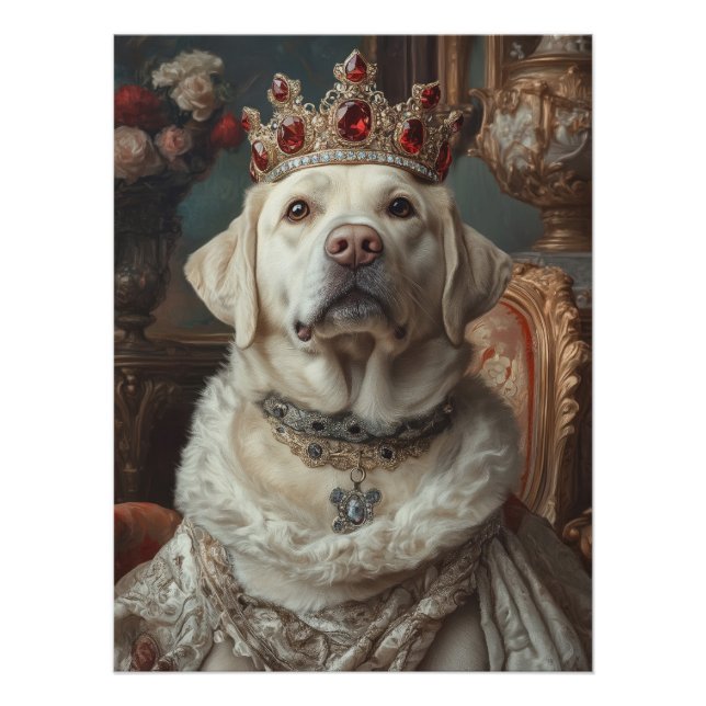 Póster Majestic Labrador Portrait. Royal Dog with Jeweled (Anverso)