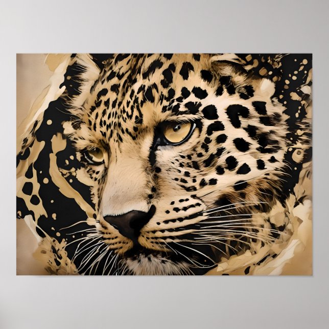 Póster Majestic Leopard Wall Art - Wild Elegance (Frente)