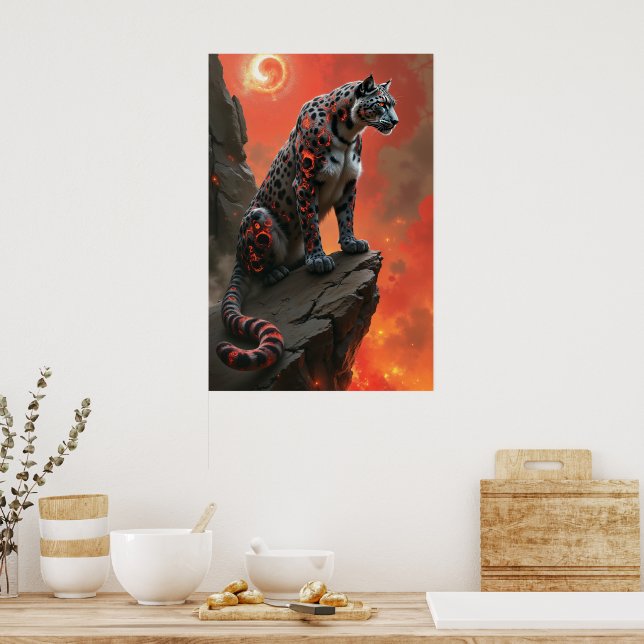 Póster Majestic Leopardo Under Fiery Sky (Cocina)