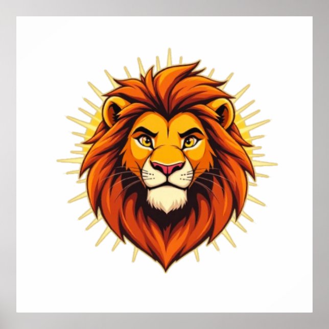 Póster Majestic Lion – King of Power and Authority (Frente)