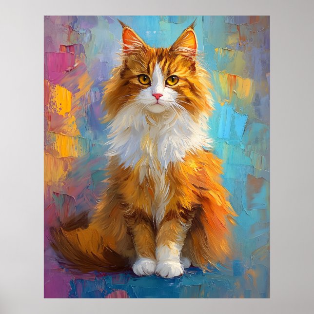 Póster Majestic Maine Coon Cat – Regal Digital Portrait (Frente)