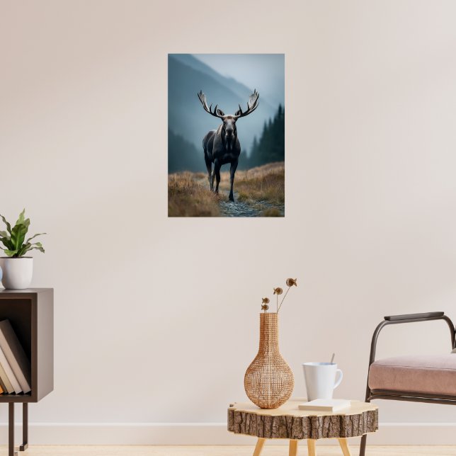 Póster Majestic Moose en el Valle de las Montañas (Salón 3)