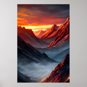 Póster Majestic Mountain Sunset