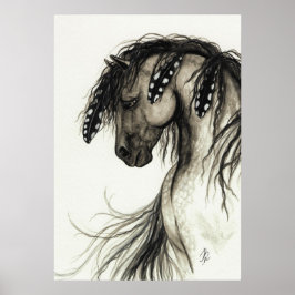Póster Majestic Mustang de BiHrLe Gray Horse Poster