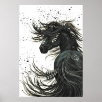 Majestic Mustang de BiHrLe Poster de Caballo Negro