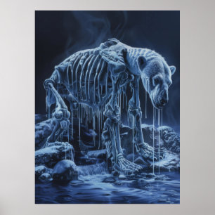 Póster Majestic Polar Bear Skeleton Poster