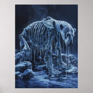 Póster Majestic Polar Bear Skeleton Poster