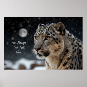 Póster Majestic Snow Leopard Celestial Guardian