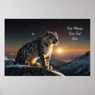 Póster Majestic Snow Leopard - Personalizable Poster de t