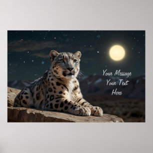 Póster Majestic Snow Leopard - Personalizable Poster de t