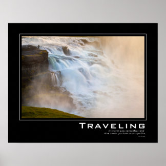 Póster Majestic Waterfall Travel Inspiration Poster