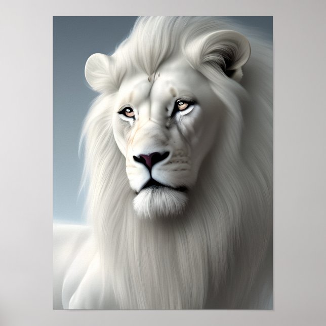 Póster Majestic White Lion Art (Frente)