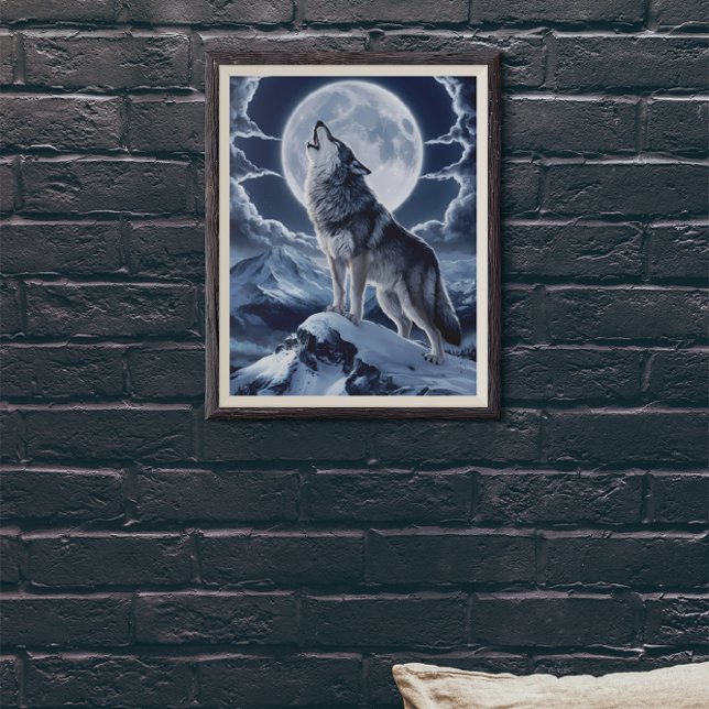 Póster Majestic Wolf Over Snowpico (Subido por el creador)