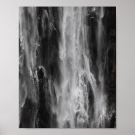 Póster Majestuosa cascada Boka, Eslovenia en negro y blan