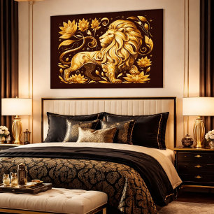 Póster Majestuoso León de Oro