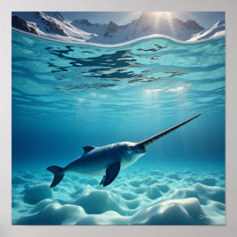 Póster Majestuoso Narwhal - Rey del Norte