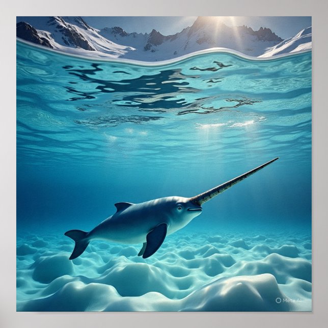 Póster Majestuoso Narwhal - Rey del Norte (Frente)