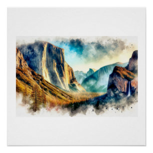 Póster Majestuoso paisaje de Yosemite, 