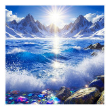 Majestuoso paisaje invernal de olas oceánicas