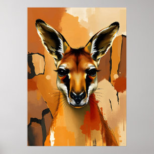 Póster Majestuoso retrato de canguro – Fauna australiana