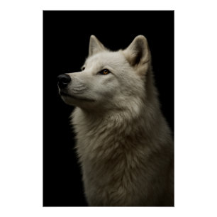 Póster Majestuoso Retrato de Lobo Fuerza & Confianza Real