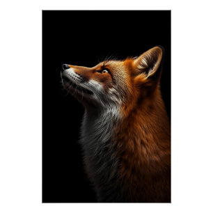 Póster Majestuoso Retrato de Zorro, Fuerza y Confianza Re