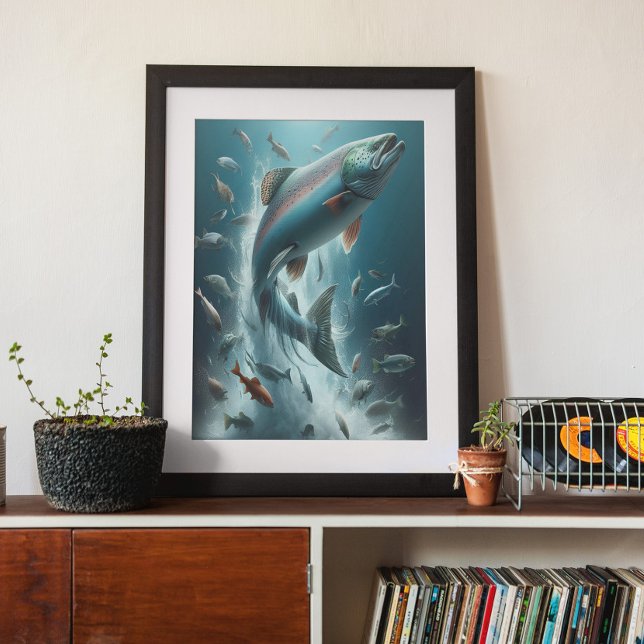 Póster Majestuoso Salmón durante el baile luna 18x24 (Subido por el creador)