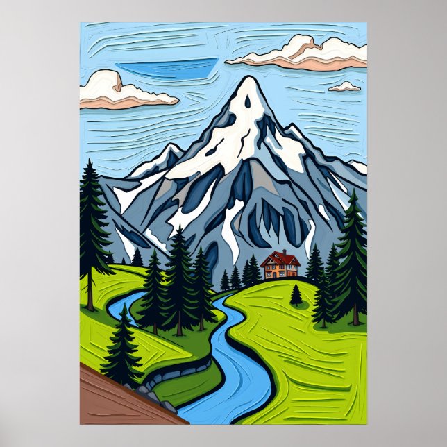 Póster Majestuosos Alpes suizos (Frente)