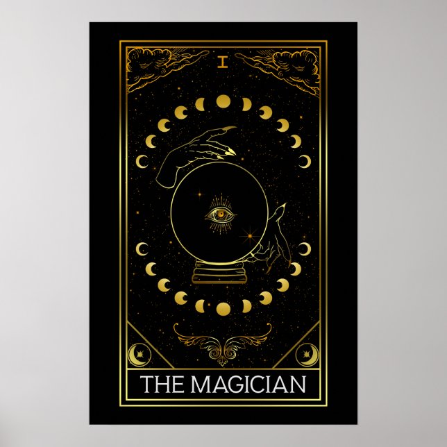 Póster Major Arcana The Magician Tarot Card  (Frente)