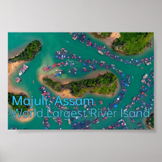 Póster Majuli: La isla más grande del río en Assam -
