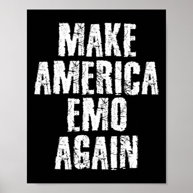 Póster Make America Emo Again Funny Goth Us Gift Idea  (Frente)