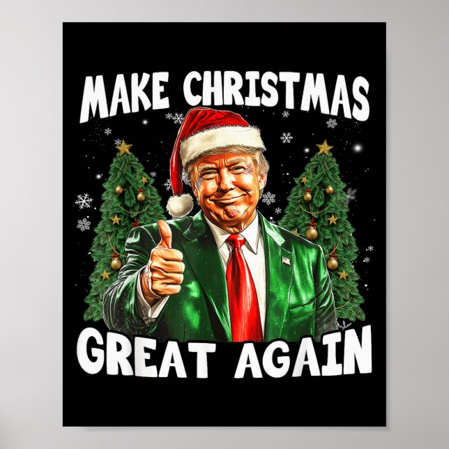 Póster Make Christmas Great Again Funny Santa Trump 2024  (Frente)
