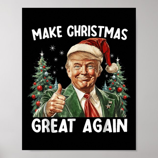 Póster Make Christmas Great Again Funny Santa Trump 2025  (Frente)