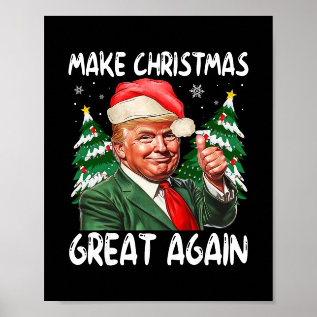 Póster Make Christmas Great Again Funny Santa Trump 2025  (Frente)