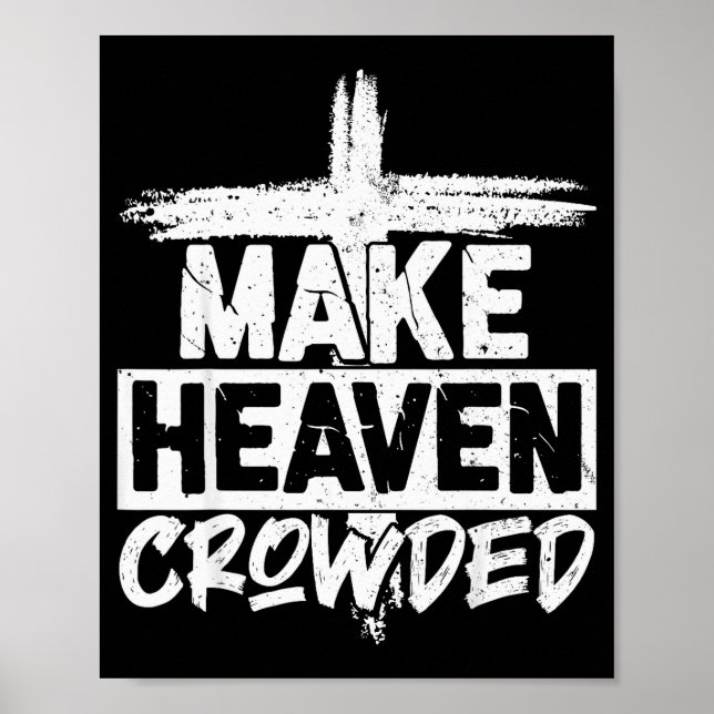 Póster Make Heaven Crowded Cross - Minimalist Christian R (Frente)