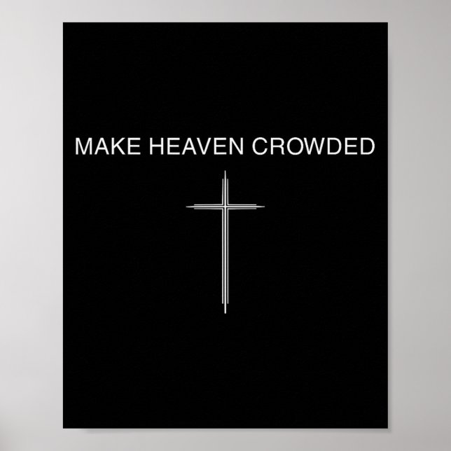 Póster Make Heaven Crowded Cross Minimalist Christian Rel (Frente)