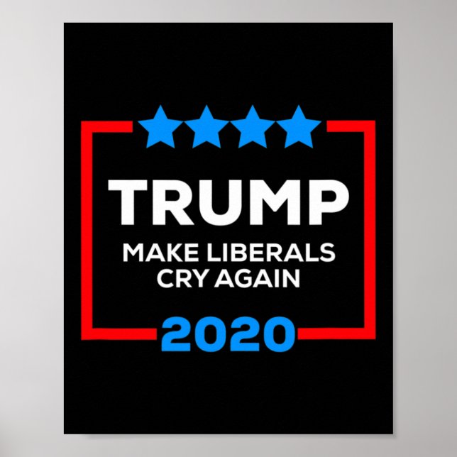 Póster Make Liberals Cry Again Funny Pro Trump 4th Of Jul (Frente)