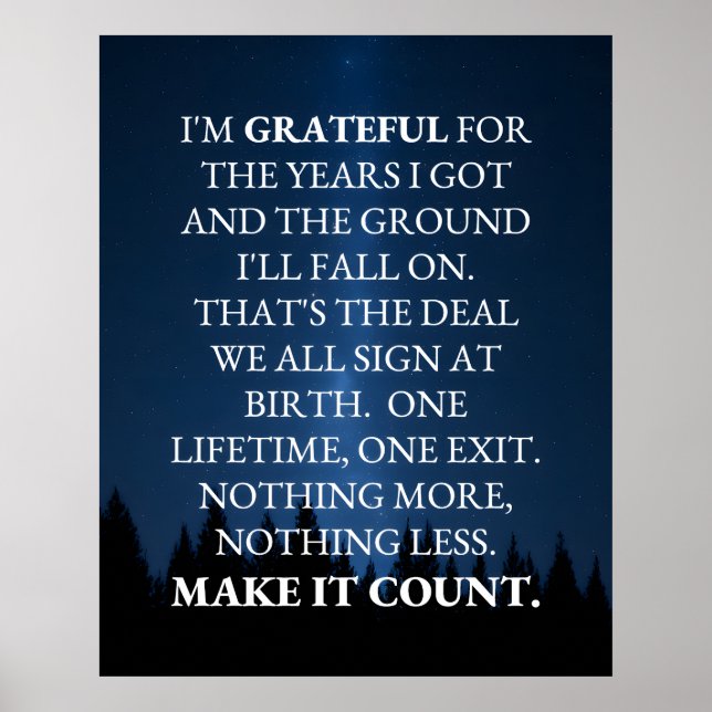 Póster Make Life Count  (Frente)