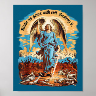 Póster Make No Peace With Evil Archangel Michael Jesus Go