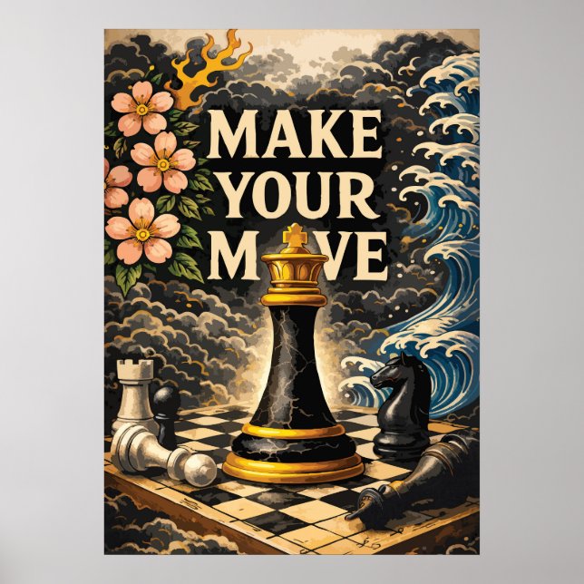 Póster Make Your Move, Chessboard, Success Motivational (Frente)
