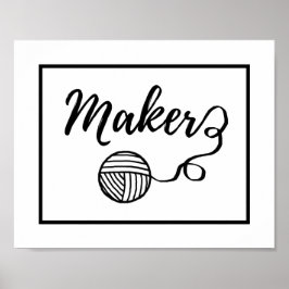 Póster Maker Yarn + Crafts Typography