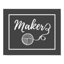 Maker Yarn + Crafts Typography Dark