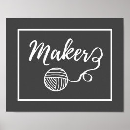 Póster Maker Yarn + Crafts Typography Dark