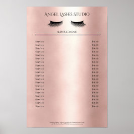 Póster Makeup Artist Eyelash Extensions Preisliste