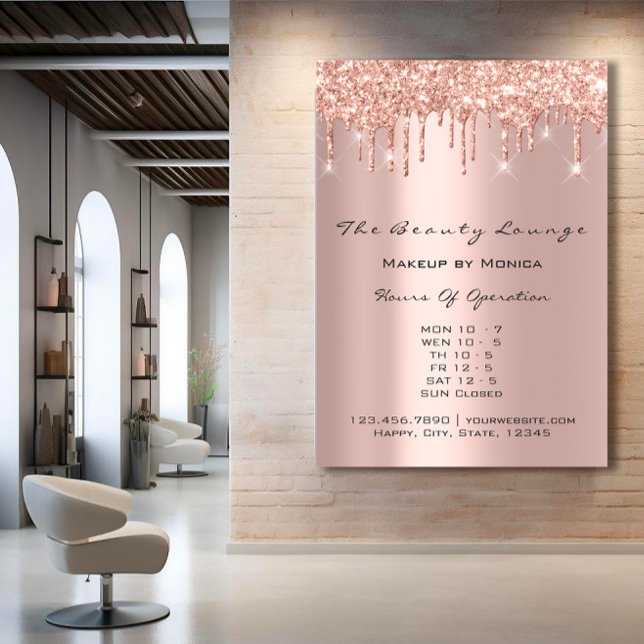 Póster Makeup Lashes Abriendo Horas Salon Drin Precio de  (Makeup Lashes Opening Hours Salon Drip Spark Price Poster)