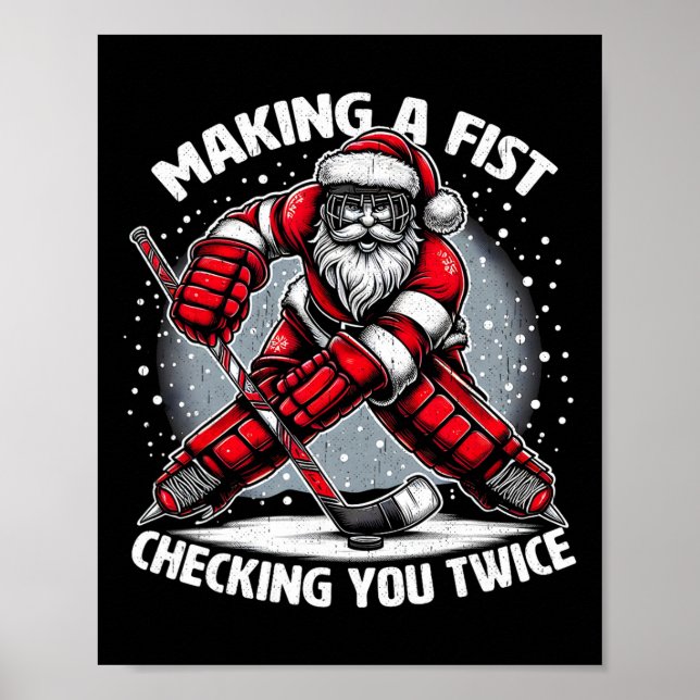 Póster Making A Fist Checking You Twice Ugly Christmas Sa (Frente)