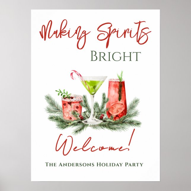 Póster Making Spirits Bright Holiday Party Welcome (Frente)