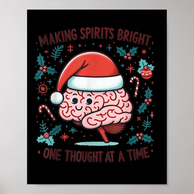 Póster Making Srits Bright Funny Brain Christmas Mental H (Frente)