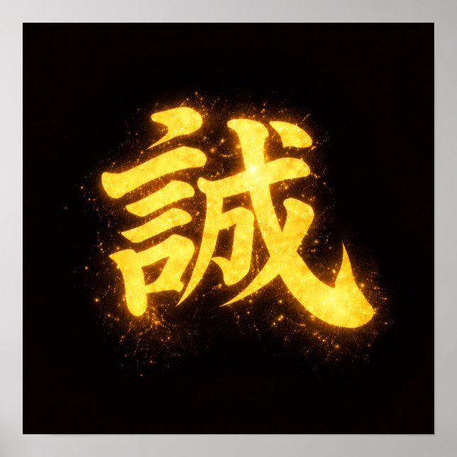 Póster Makoto (誠) – One of the Seven Virtues of Bushidō  (Frente)