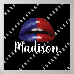 Póster Mal Chica maquillaje pintalabios Personalizado de